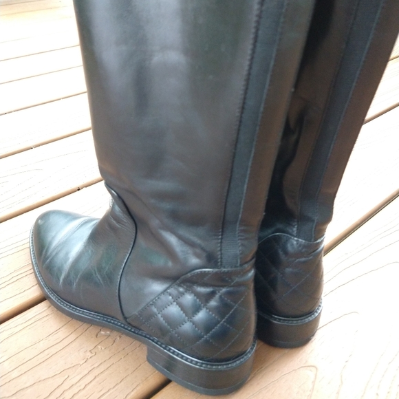 AQUATALIA black leather riding boots 9.5